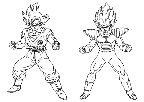 goku e vegeta Coloring Page