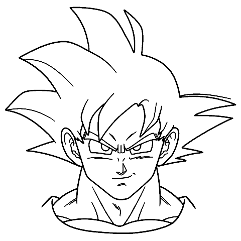 goku ansigt Coloring Page