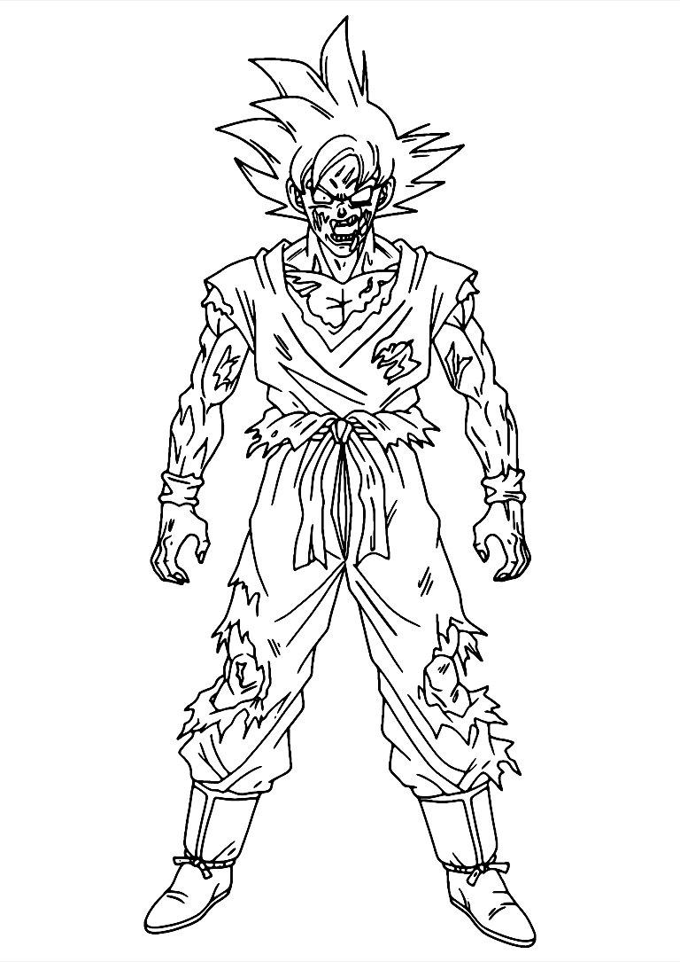 Goku Zombie Kleurplaat