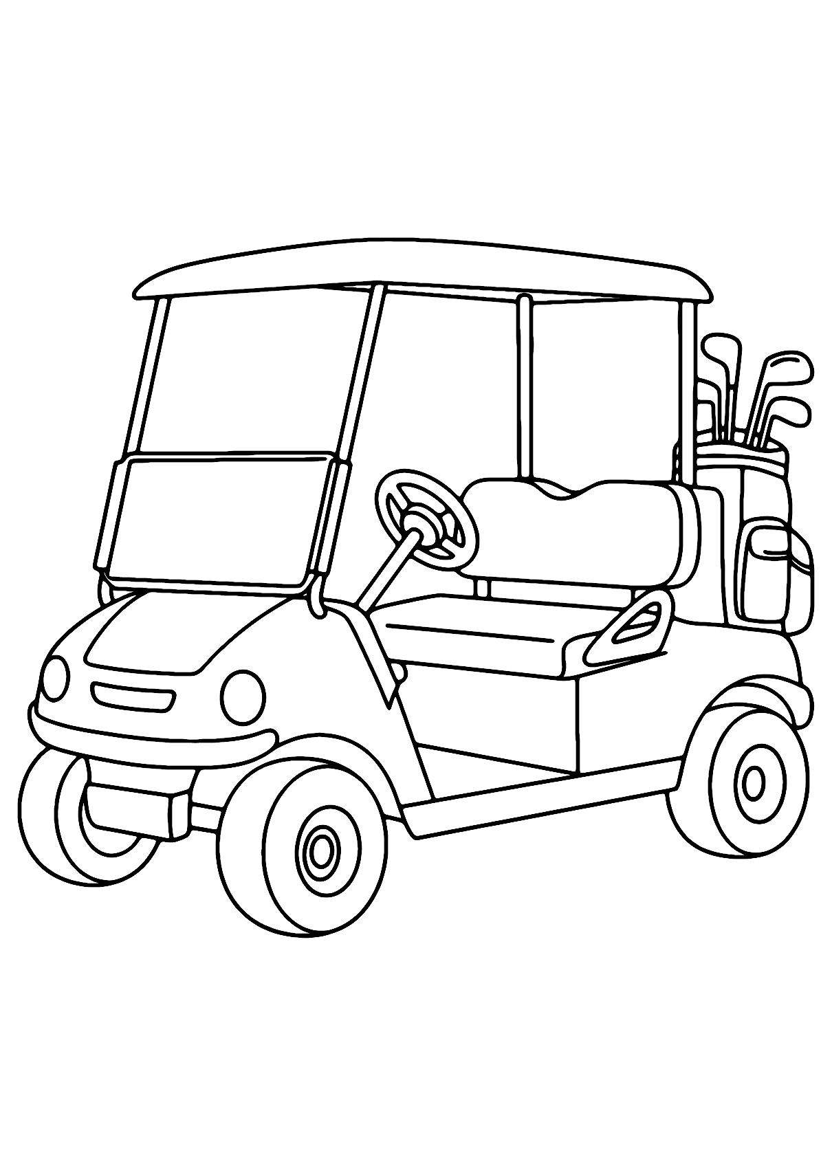 Golf Car Coloring Page