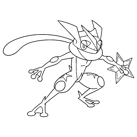 ゲッコウガ ポケモン Coloring Page