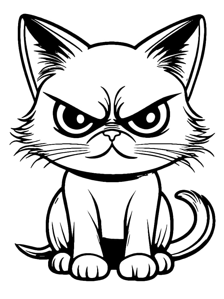 Desenho De Gato Rabugento Para Colorir