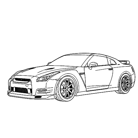 voiture gtr Coloring Page