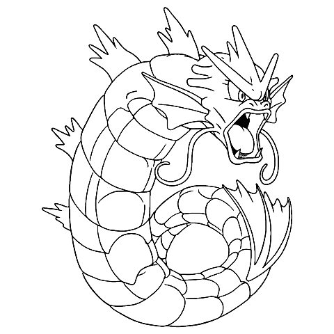 pokemon gyarados Coloring Page