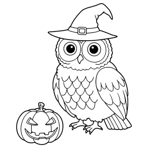 halloween owl Coloring Page