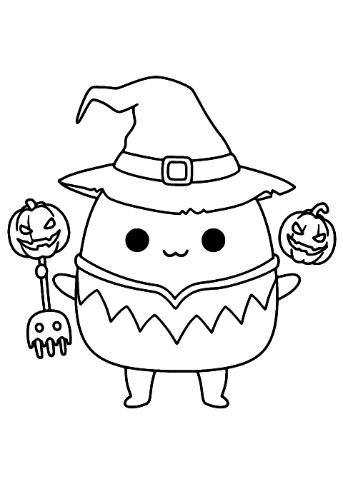 halloweenský Squishmallow Coloring Page