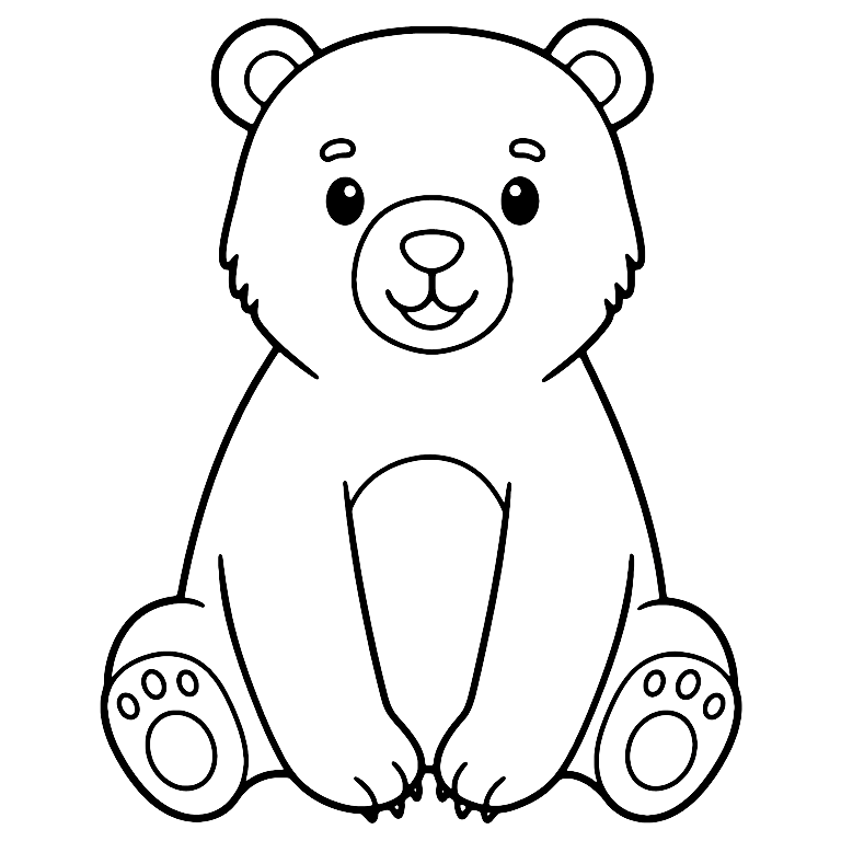 Happy Bear Coloring Page