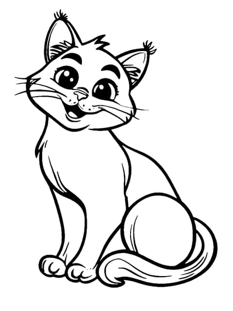 chat joyeux Coloring Page