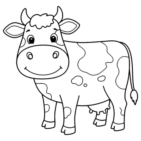 vaca feliz Coloring Page