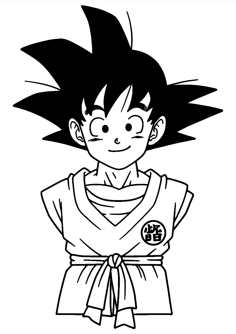 Dibujo De Goku Feliz Para Colorear