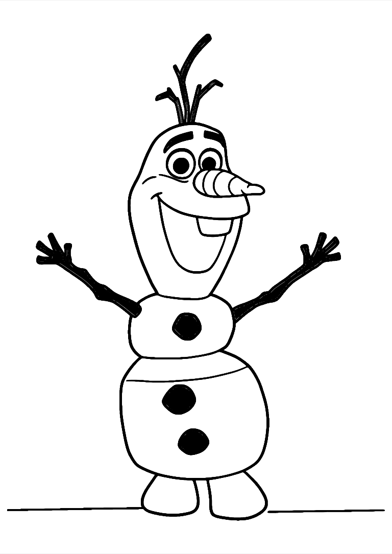 Coloriage Olaf Joyeux