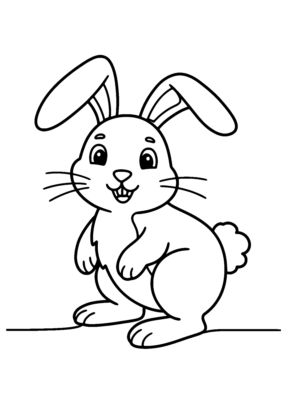 Happy Rabbit Coloring Page