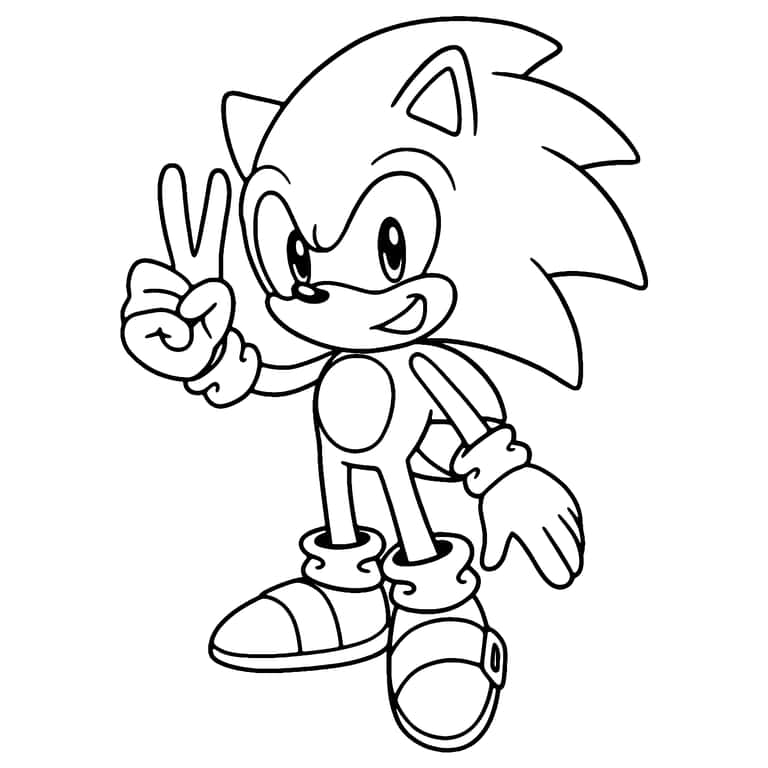 Dibujo De Sonic Feliz Para Colorear