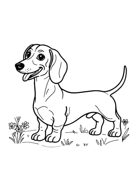 radosny jamnik Coloring Page