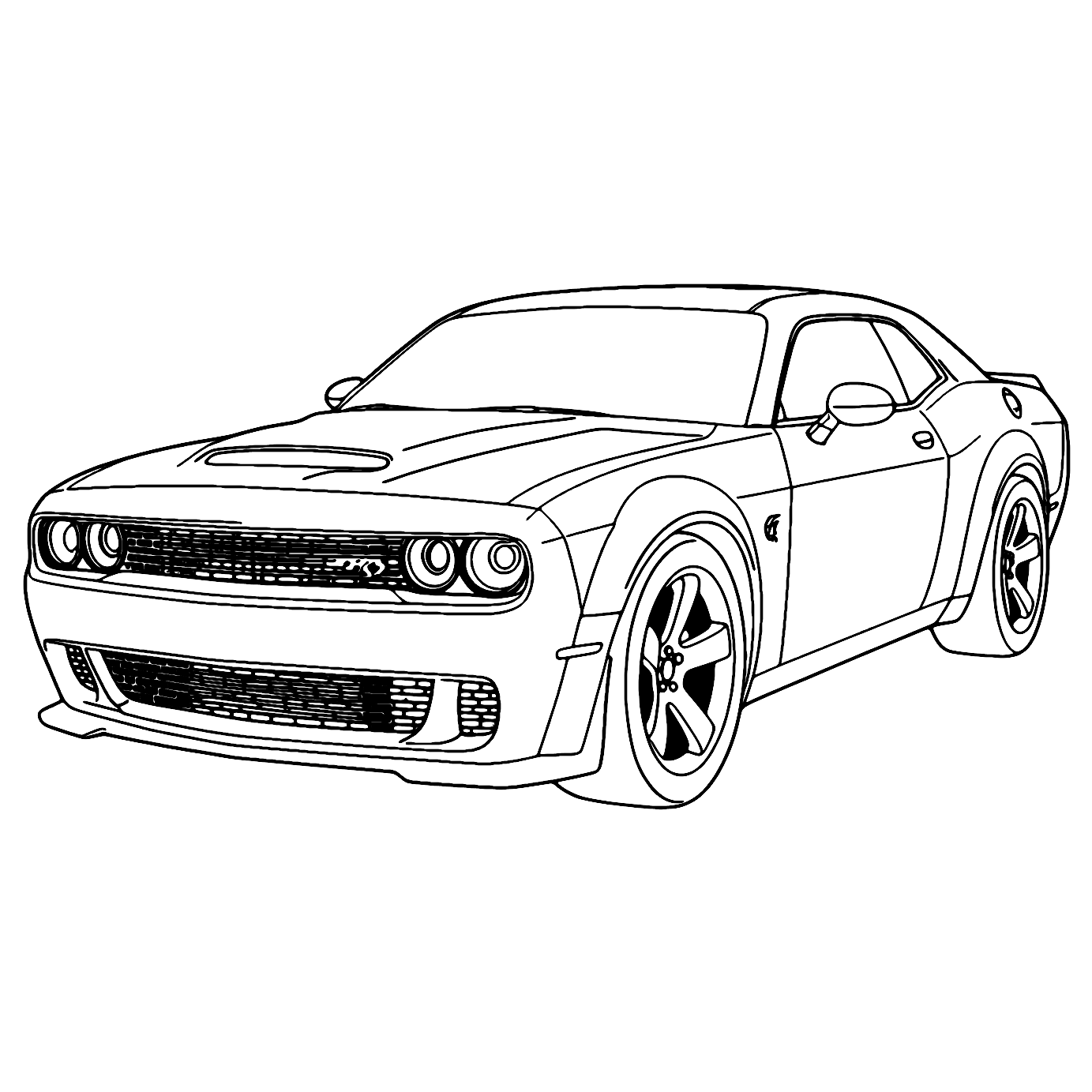 Hellcat Car Coloring Page