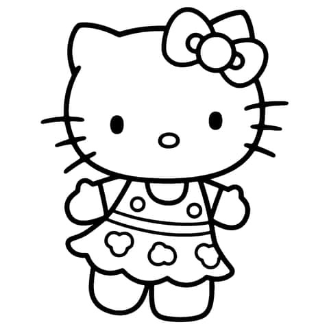 Hello Kitty dans Coloring Page