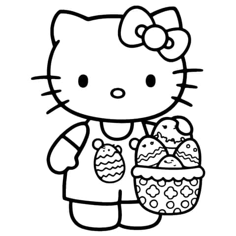 ハローキティ イースター Coloring Page