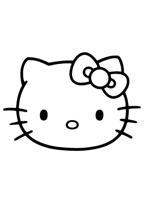 Față Hello Kitty Coloring Page