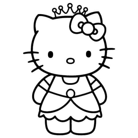 Hello Kitty prinsessa Coloring Page