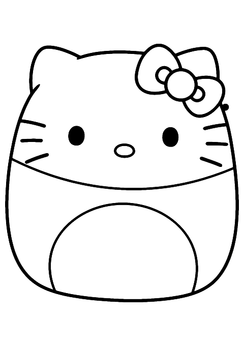 hello kitty Squishmallow Coloring Page