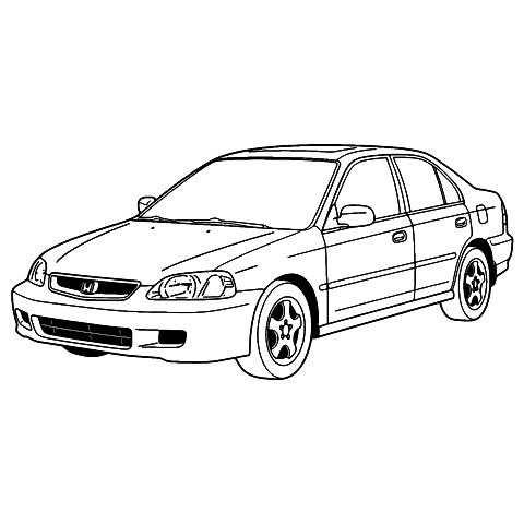 honda auto Coloring Page