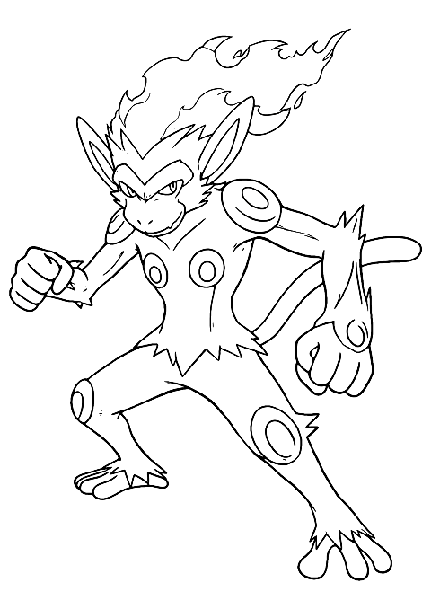 ゴウカザル ポケットモンスター Coloring Page