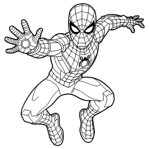 iron man spiderman Coloring Page