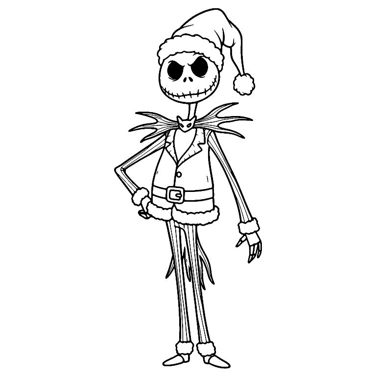 Jack Skellington Santa Coloring Page