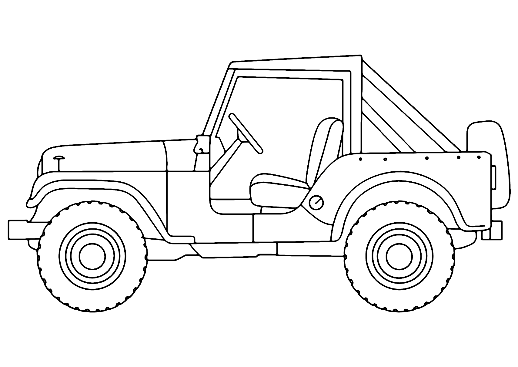 Jeep Bil Portræt Farvelægningsside