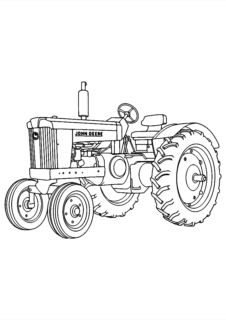 Gambar Mewarnai Traktor John Deere