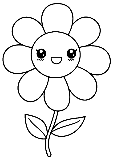 fiore kawaii Coloring Page