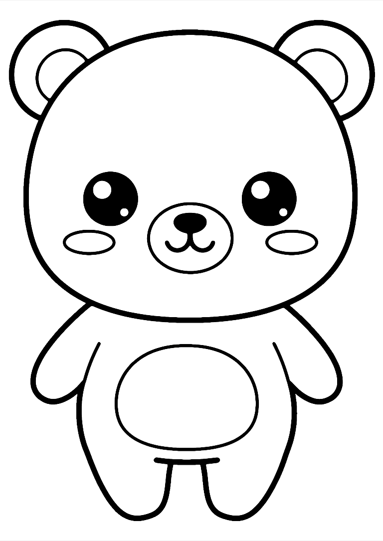 Dibujo De Oso Kawaii Para Colorear