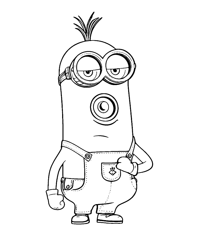 Kevin Minion Coloring Page