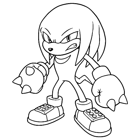 Knuckles Ježura Coloring Page