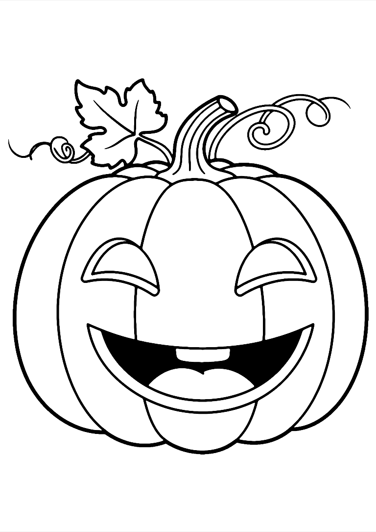 Dibujo De Calabaza Sonriente Para Colorear