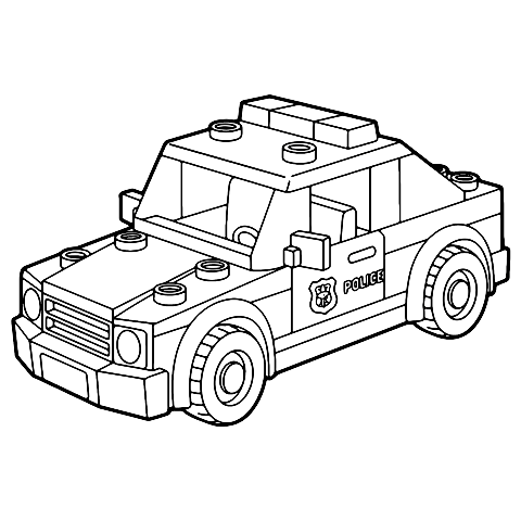 policyjny samochód lego Coloring Page