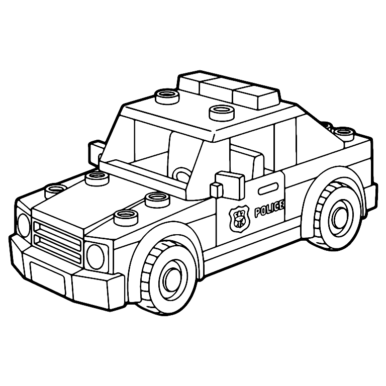 Dibujo De Coche De Policia Lego Para Colorear