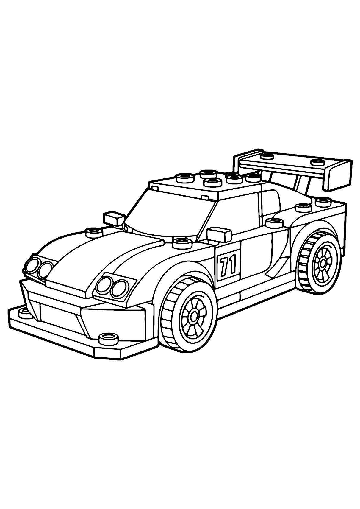 Carro De Corrida Lego Para Colorir