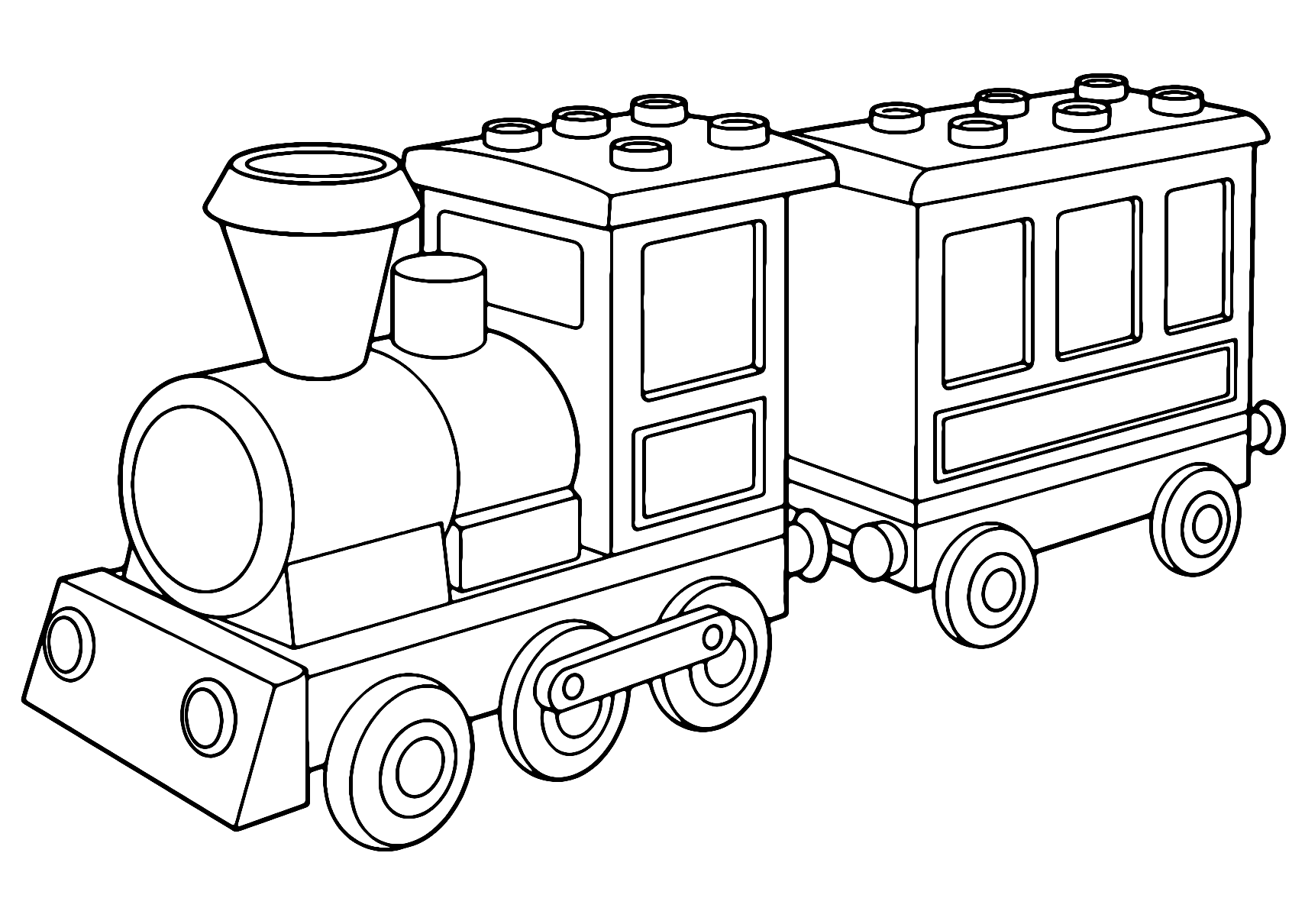 Gambar Mewarnai Kereta Lego