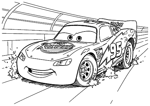 lightning mcqueen accident Coloring Page