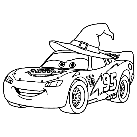 relampago mcqueen halloween Coloring Page