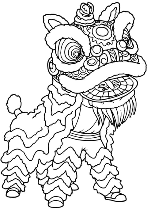 사자춤 Coloring Page