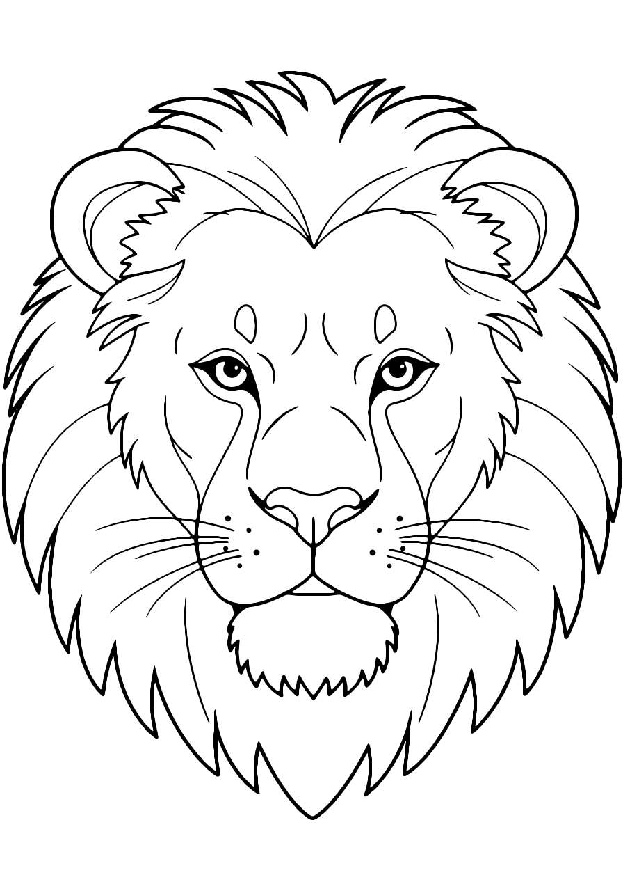 Coloriage Tête De Lion