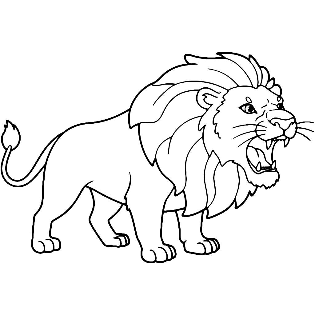 Coloriage Lion En Colère