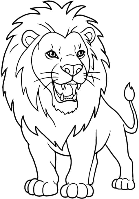 포효하는 사자 Coloring Page