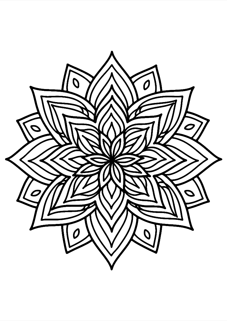 Desenho De Mandala Flor De Lótus Para Colorir