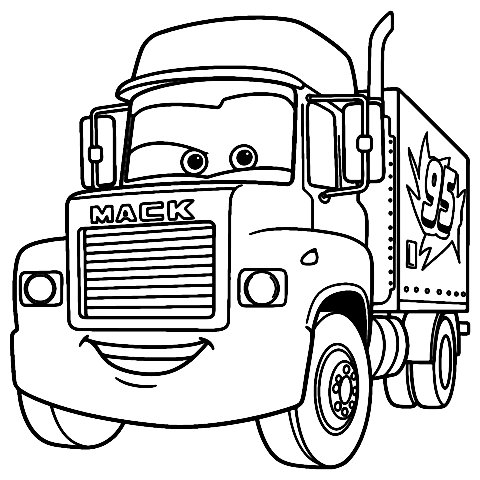 villám mcqueen mack kamion Coloring Page