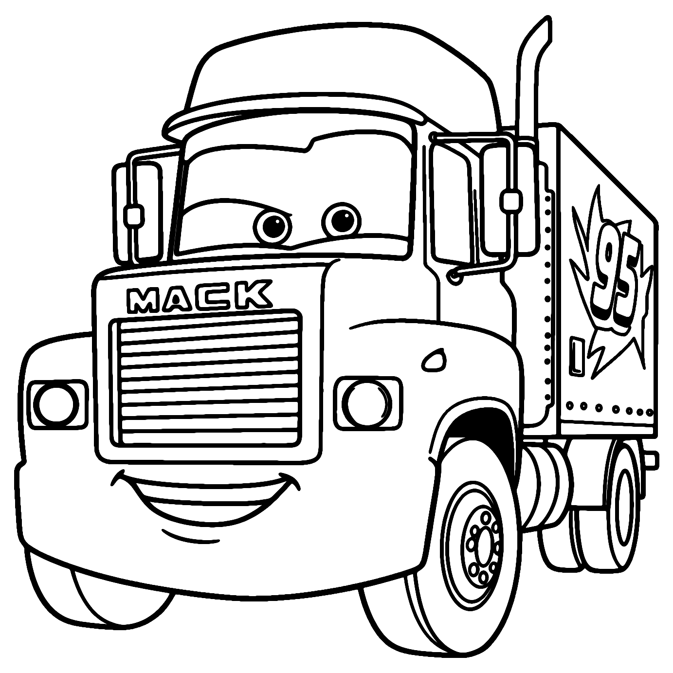 Lightning Mcqueen Mack Truck Coloring Page