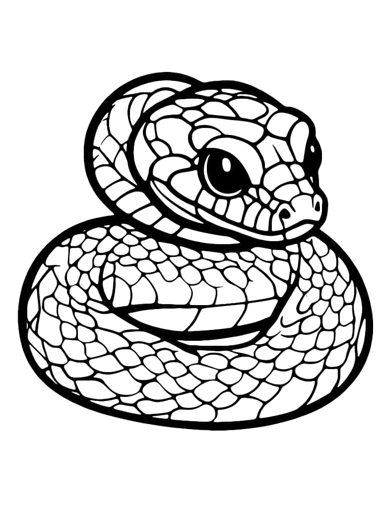 Dibujo De Serpiente Mamba Para Colorear