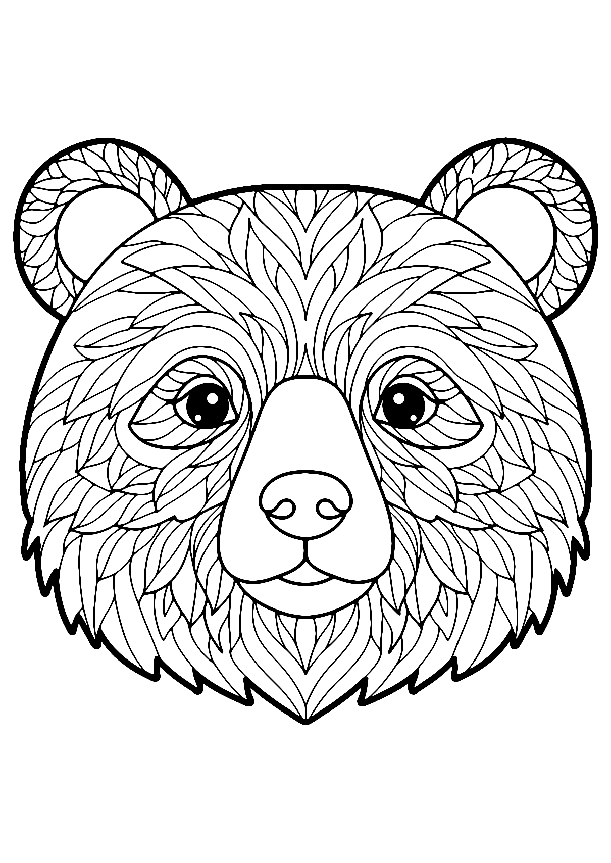 Mandala Bear Coloring Page